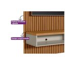 Ver imagem 6 de Rack Bancada C/ Painel P/ Tv até 85 Pol Modular 2.2 Ripado 1 Porta 1 Prat. 219x250cm Nature/off
