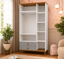 Ver imagem 3 de Roupeiro Jujuba Elegante com 3 Portas 2 Gavetas em MDF:Branco