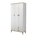 Ver imagem 4 de Roupeiro Jujuba Elegante com 3 Portas 2 Gavetas em MDF:Branco