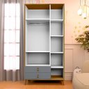 Ver imagem 3 de Roupeiro Jujuba Elegante com 3 Portas 2 Gavetas em Mdf:branco