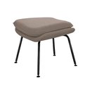 Ver imagem 6 de Poltrona Womb Chair com Puff Linho Base Preta Linha Premium Leitura e Descanso Sala Moderna - Bege