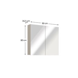 Espelheira de Banheiro Nature Estilare 90cm - Nude - 3