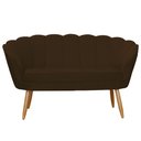 Ver imagem 3 de Kit Namoradeira e 1 Poltrona Pétala Decorativa Veludo Marrom - Montanaris Decor