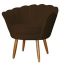Ver imagem 2 de Kit Namoradeira e 1 Poltrona Pétala Decorativa Veludo Marrom - Montanaris Decor