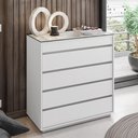 Ver imagem 1 de Cômoda Viena 5 Gavetas MDP MDF Corrediças Telescópicas Branco