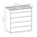 Ver imagem 3 de Cômoda Viena 5 Gavetas MDP MDF Corrediças Telescópicas Branco