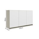 Ver imagem 3 de Armario Aereo 3 Portas Mdf 120 Cm Kali 12197 Bianco Toq Branco Uv Nicioli