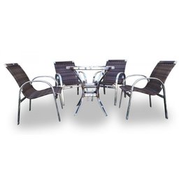 Conjunto de Fibra Sintética Lotus - 4 Cadeiras + 1 Mesa - 2