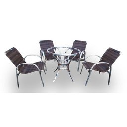 Conjunto de Fibra Sintética Lotus - 4 Cadeiras + 1 Mesa - 4