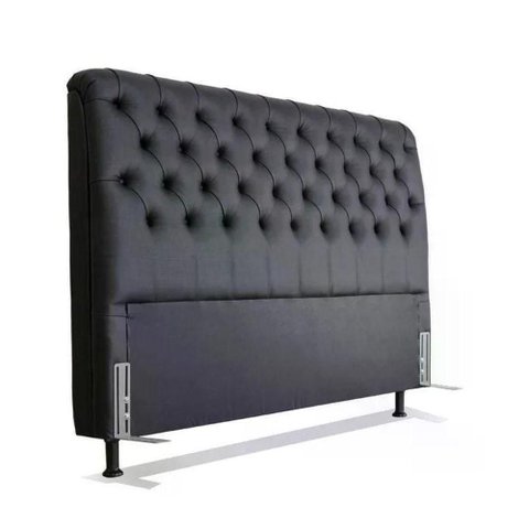 Cabeceira de Cama Box Casal Queen 158cm Pádua Couro Preto