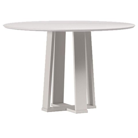 Mesa de Jantar 120 Cm Isabela com Vidro Off White - New Ceval