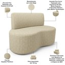 Ver imagem 3 de Sofá 2 Lugares 140cm Orgânico para Sala de Estar Living Larissa L02 Linho Bege - Lyam Decor