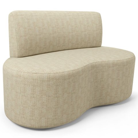 Sofá 2 Lugares Orgânico para Sala de Estar Living Larissa L02 Linho Bege - Lyam Decor