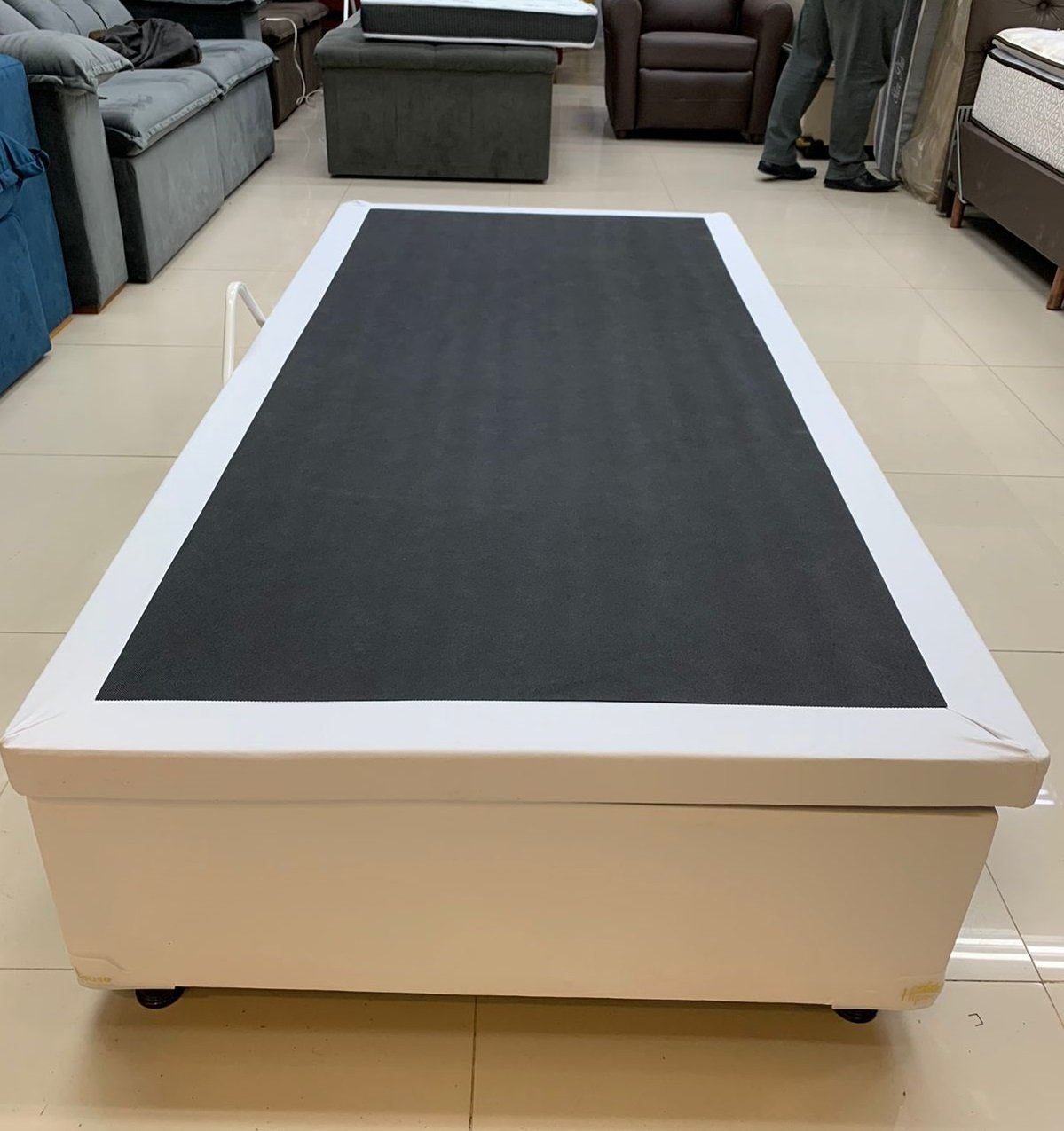 Cama Box Baú Solteiro Medida Especial 0,78 X 1,88 X 0,40 Premium Corino Branco - 2