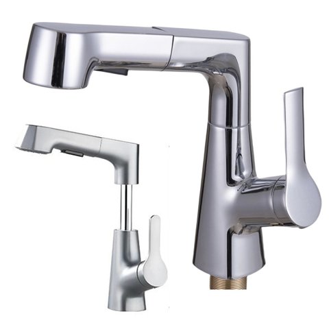 Torneira Extensivel Gourmet Cozinha Banheiro Pia Mesa Bancada Ducha Dois Jatos Monocomando Articulad