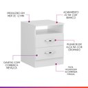 Ver imagem 2 de Kit 2 Mesa de Cabeceira 36 x 46 cm 2 Gavetas MDP Branco 1040 Prime