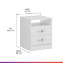 Ver imagem 3 de Kit 2 Mesa de Cabeceira 36 x 46 cm 2 Gavetas MDP Branco 1040 Prime