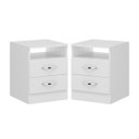 Ver imagem 1 de Kit 2 Mesa de Cabeceira 36 x 46 cm 2 Gavetas MDP Branco 1040 Prime