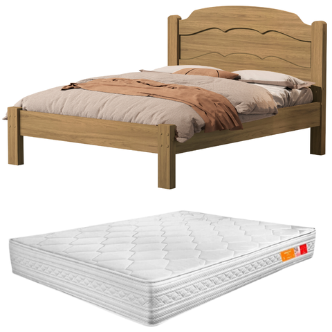 Cama Casal Laís Padrão 100% Mdf Colchão Casal 138x188 D33:amêndoa