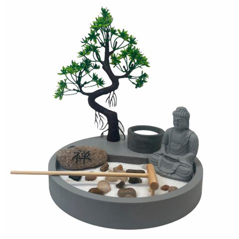 Enfeite Decorativo Ornamental Buda Jardim Zen Incensário