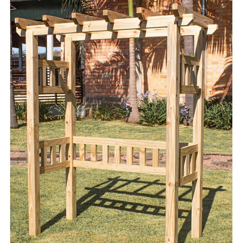 Pergolado de Madeira 1,75x0,90 Metros - Modelo Riesling - Pensemadeiras - Única Único