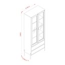 Ver imagem 4 de Cristaleira 2 Portas de Vidro e 2 Gavetas MDF Pés em Dourado 184CMX74CM Brisa Branco