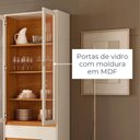 Ver imagem 6 de Cristaleira 2 Portas de Vidro e 2 Gavetas MDF Pés em Dourado 184CMX74CM Brisa Branco