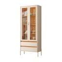 Ver imagem 3 de Cristaleira 2 Portas de Vidro e 2 Gavetas MDF Pés em Dourado 184CMX74CM Brisa Branco
