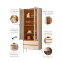 Ver imagem 5 de Cristaleira 2 Portas de Vidro e 2 Gavetas MDF Pés em Dourado 184CMX74CM Brisa Branco