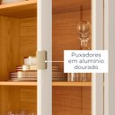 Ver imagem 7 de Cristaleira 2 Portas de Vidro e 2 Gavetas MDF Pés em Dourado 184CMX74CM Brisa Branco