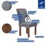 Mesa de Jantar Redonda 100cm Kansas Chocolate-off White com 4 Cadeiras Arthus - Suede Cinza - 6