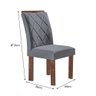 Mesa de Jantar Redonda 100cm Kansas Chocolate-off White com 4 Cadeiras Arthus - Suede Cinza - 2