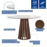 Mesa de Jantar Redonda 100cm Kansas Chocolate-off White com 4 Cadeiras Arthus - Suede Cinza - 4