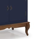 Ver imagem 3 de Cristaleira Arca e Oratório 4 Portas 1 Gaveta Pés Luis Xv 60630 Linz Móveis - Azul Petróleo/imbuia