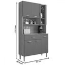 Ver imagem 4 de Armário de Cozinha Golden 6 Portas 1 Gaveta com Vidro Freijó/soft - Kits Paraná