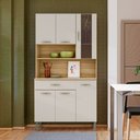 Ver imagem 1 de Armário de Cozinha Golden 6 Portas 1 Gaveta com Vidro Freijó/soft - Kits Paraná