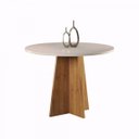 Ver imagem 3 de Mesa de Jantar Redonda Piece com 4 Cadeiras Iza Mel/blonde/cinza - Casa Giulia