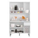 Ver imagem 3 de Balcão de Pia Tatiane 120 Cm e Armário Cozinha Kit Márcia Branco Brilho - Ajl