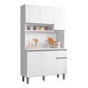 Ver imagem 5 de Balcão de Pia Tatiane 120 Cm e Armário Cozinha Kit Márcia Branco Brilho - Ajl