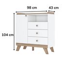 Ver imagem 4 de Guarda Roupa 4 Portas e Comoda 3 Gavetas Confete Branco Jequitiba Hp Henn