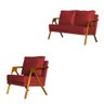 Kit 1 Poltrona Marilia + Namoradeira Marilia Recepção - Veludo Vermelho - 1