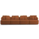 Ver imagem 3 de Sofá 5 Lugares para Sala de Estar Living 388cm Arlo F04 Veludo Telha - Lyam Decor