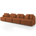 Ver imagem 6 de Sofá 5 Lugares para Sala de Estar Living 388cm Arlo F04 Veludo Telha - Lyam Decor