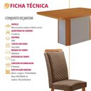 Ver imagem 4 de Conjunto de Jantar Isadora 6 Lugares Tampo MDF Cadeiras Veludo Bege 180cm Moderna