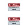 Kit 2 Placa de Sinalização Atencao Uso Obrigatorio de Epi`s - 1