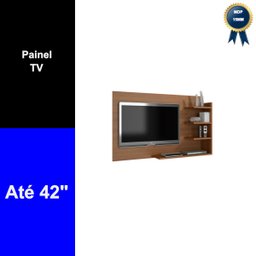 Painel de Parede para Tv Sala Elegante 4 Prateleira Cinamomo - 3