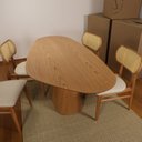 Ver imagem 6 de Mesa para Sala de Jantar Orgânica em MDF Yescasa Marrom/Castanho Mel