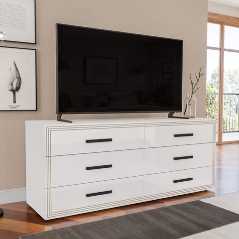Cômoda Organizadora 150cm com 6 Gavetas 240830 Linha Valência Politorno
