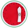Jogo Lugar Americano Redondo Fruta Melancia 38 cm Decoração Mesa Posta Descanso Prato Feito à Mão - 3