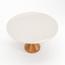 Ver imagem 2 de Mesa de Jantar Dubai 6 Lugares Redonda MDF com Vidro 140cm Branca Seiva